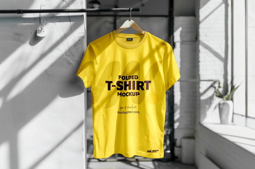 0004-Free-Indoor-Light-Hanging-T-Shirt-Mockup