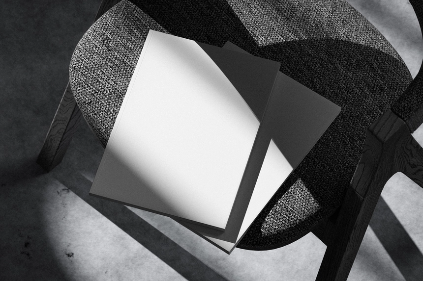 Free A4 Magazine Cover Mockup On Chair Free A4 Magazine Cover Mockup On Chair