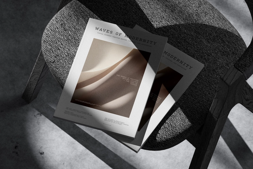 Free A4 Magazine Cover Mockup On Chair Free A4 Magazine Cover Mockup On Chair