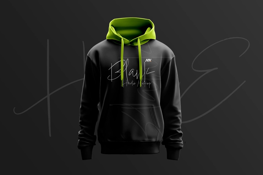 Free Black Hoodie Mockup for Apparel Design