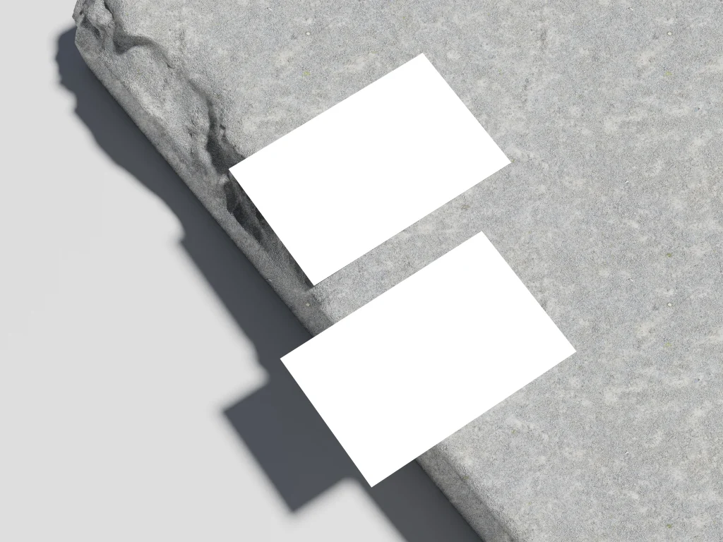 Business Card Mockup on Concrete Background for Branding