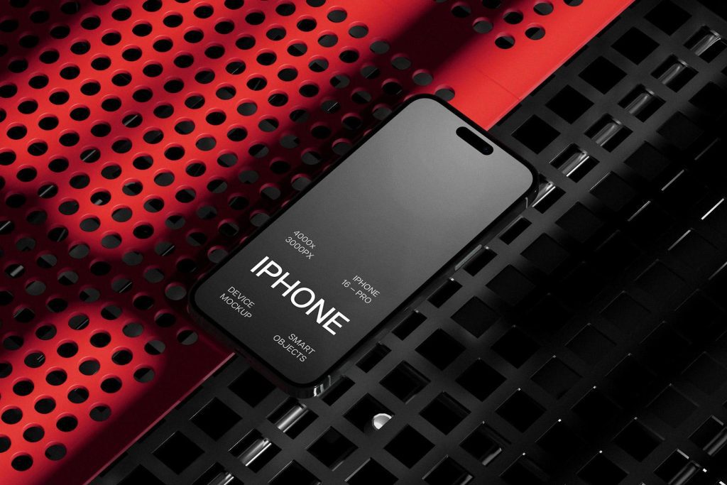 Grunge iPhone 16 Pro Mockup Free Download