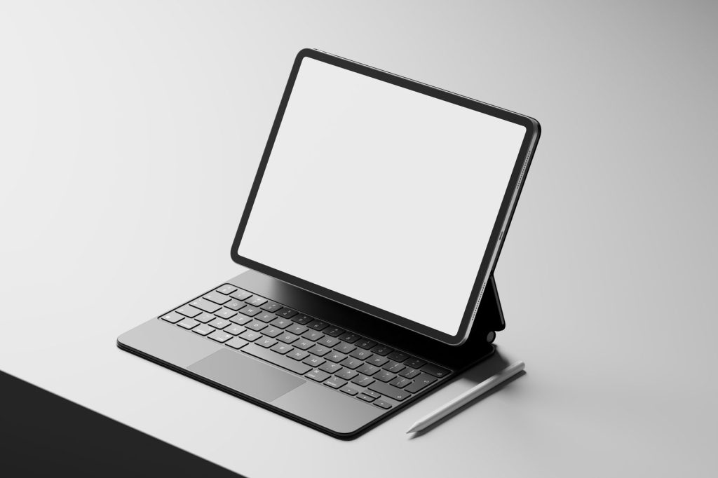 Modern iPad Pro with Magic Keyboard Mockup for Stunning UI UX Design iPad Pro with Magic Keyboard Mockup
