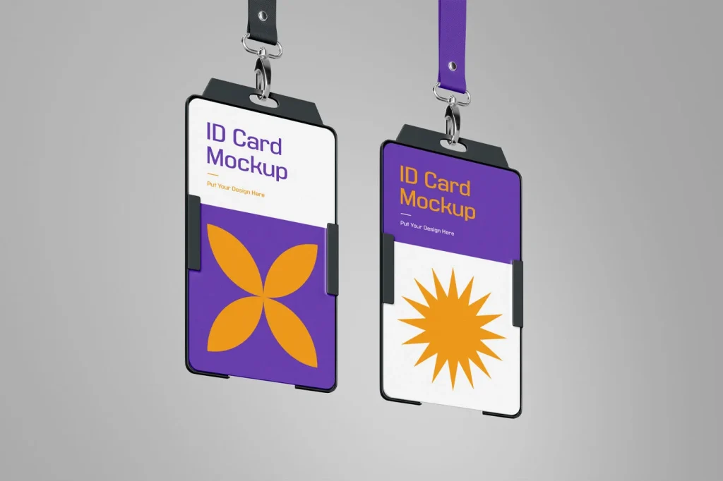 two-id-cards-hanging-mockup