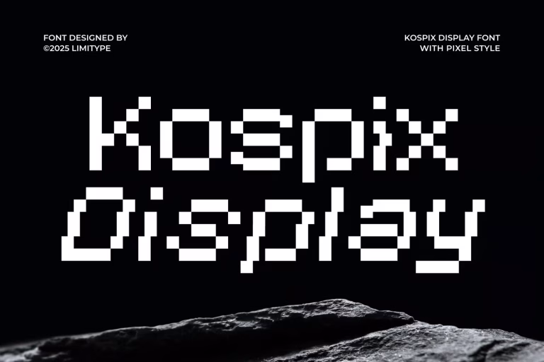 Free Kospix Retro Pixel Display Font