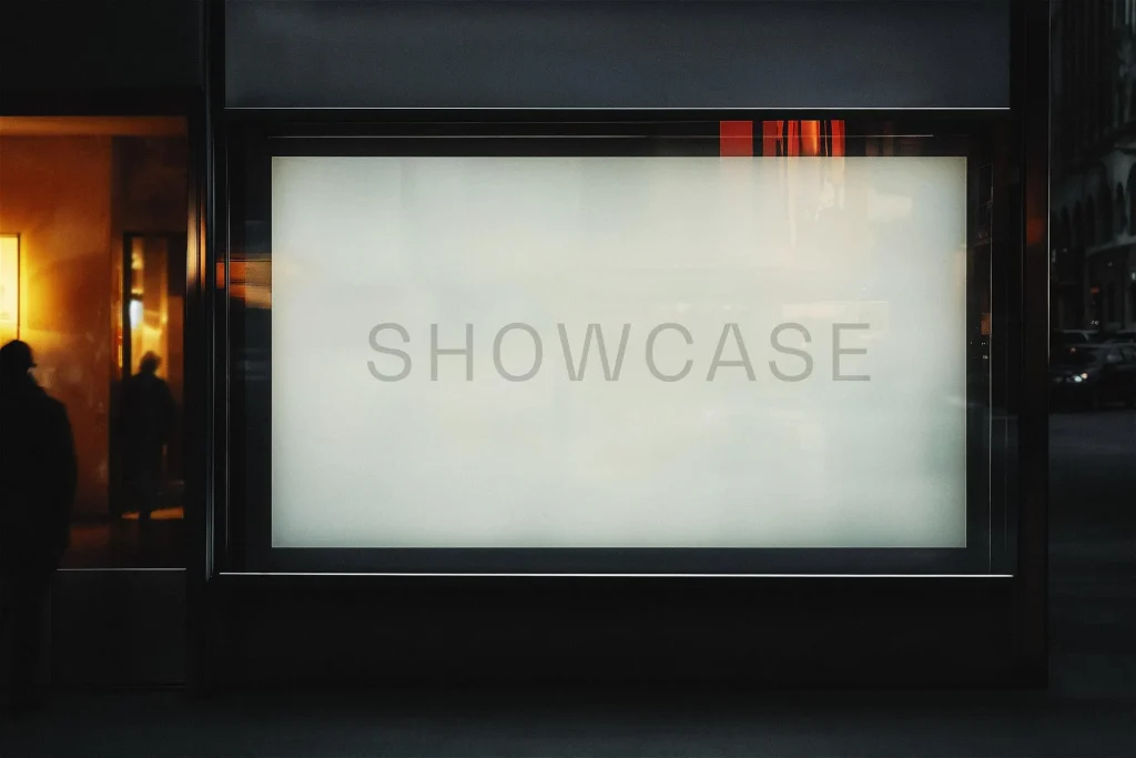 Shop Window Poster Mockup