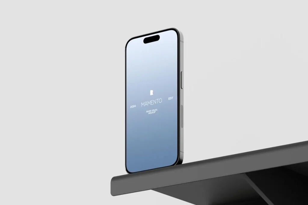 iPhone 15 Pro Top Shelf Mockup iPhone 15 Pro Top Shelf Mockup