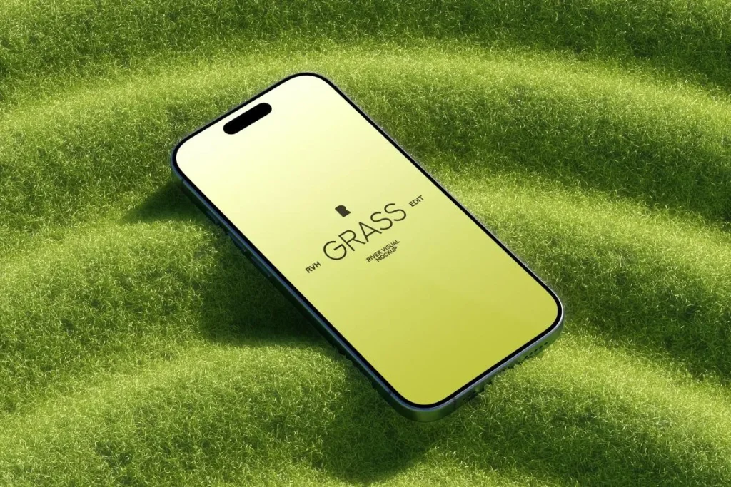 iPhone 16 Pro Touch the grass series Free Mockup