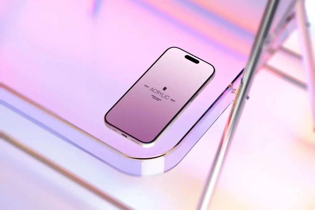 iPhone 16 Pro Acrylic Series Free Mockup