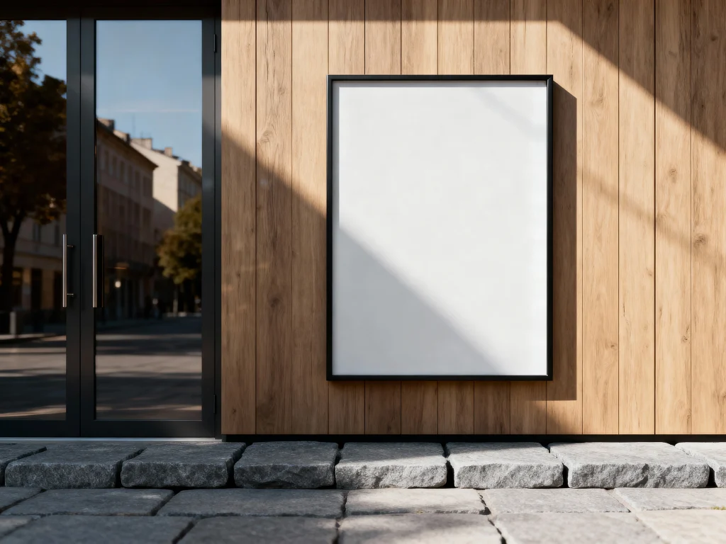 Free Outdoor Wooden Wall Poster Mockup