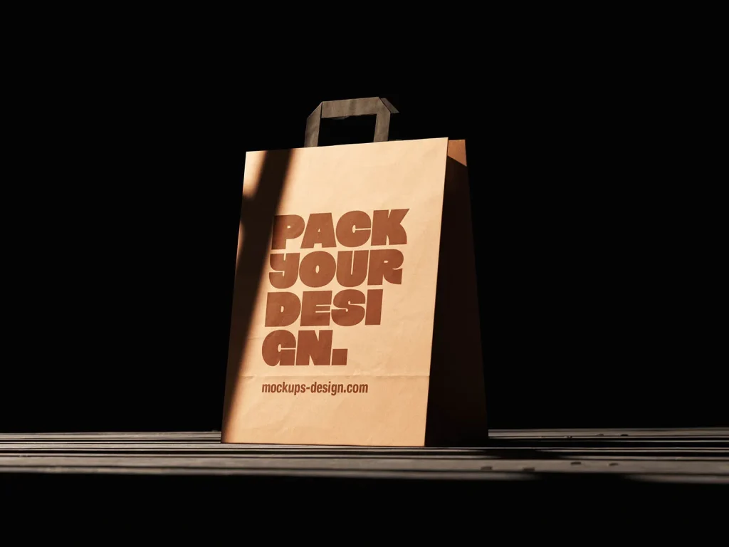 Eco-friendly paper bag mockup