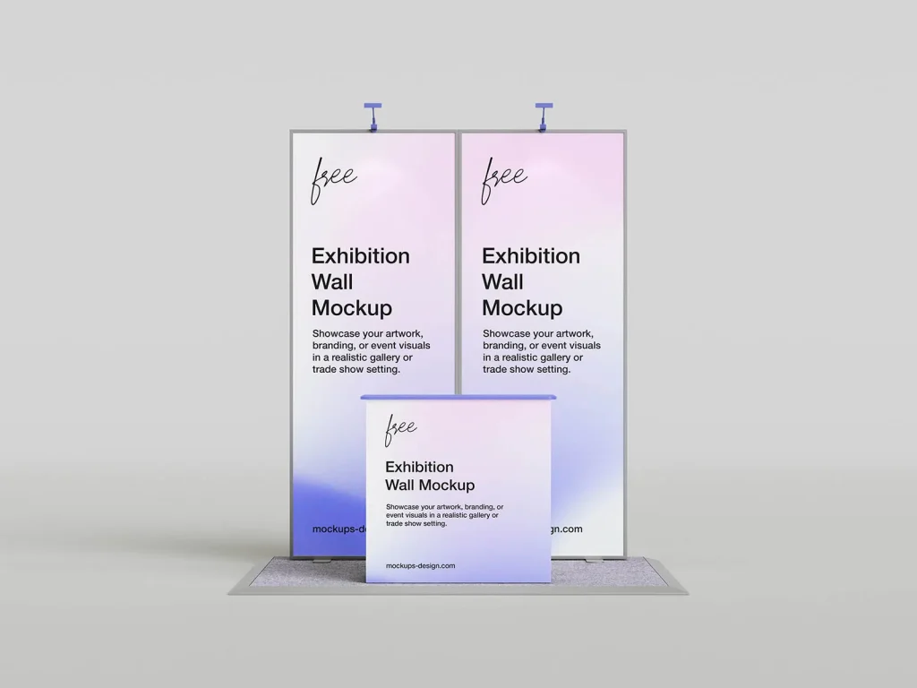 Modern exhibition wall mockup