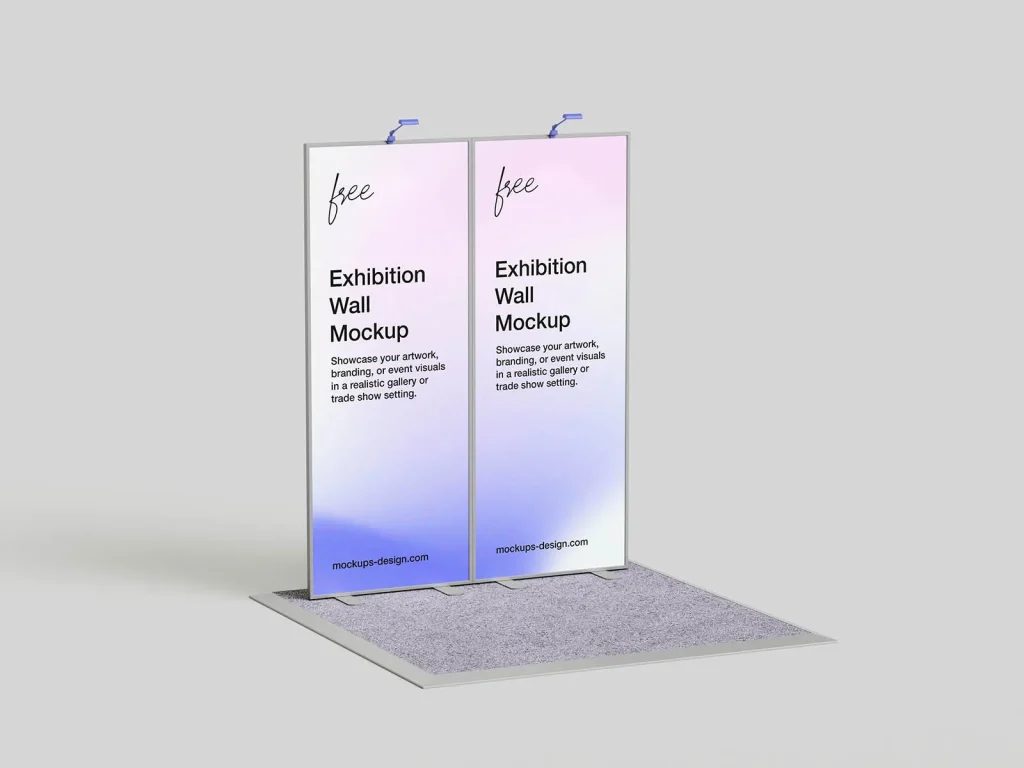 Modern exhibition wall mockup