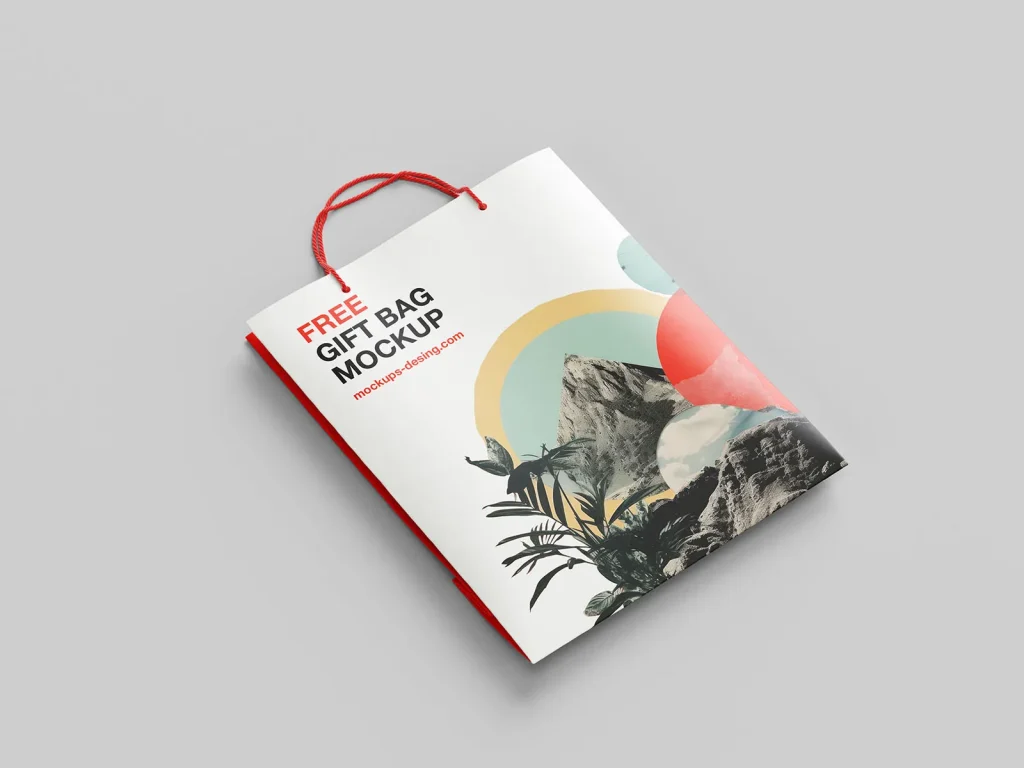 Flat gift bag mockup