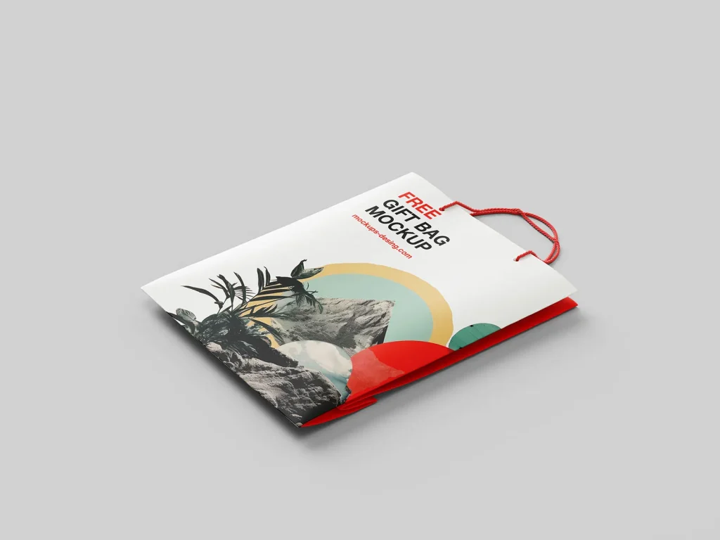 Flat gift bag mockup