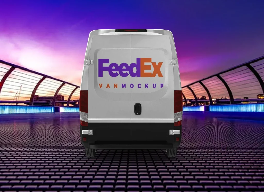 Free Cargo Van Mockup PSD With 4 Angles