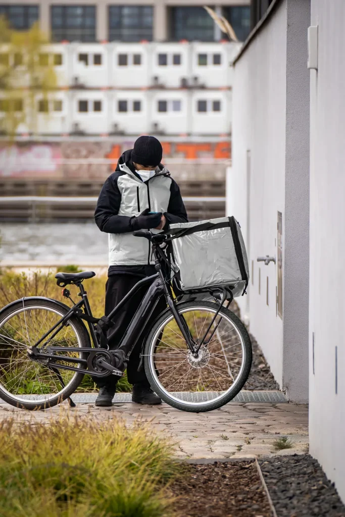 Free Food Delivery Man Mockup