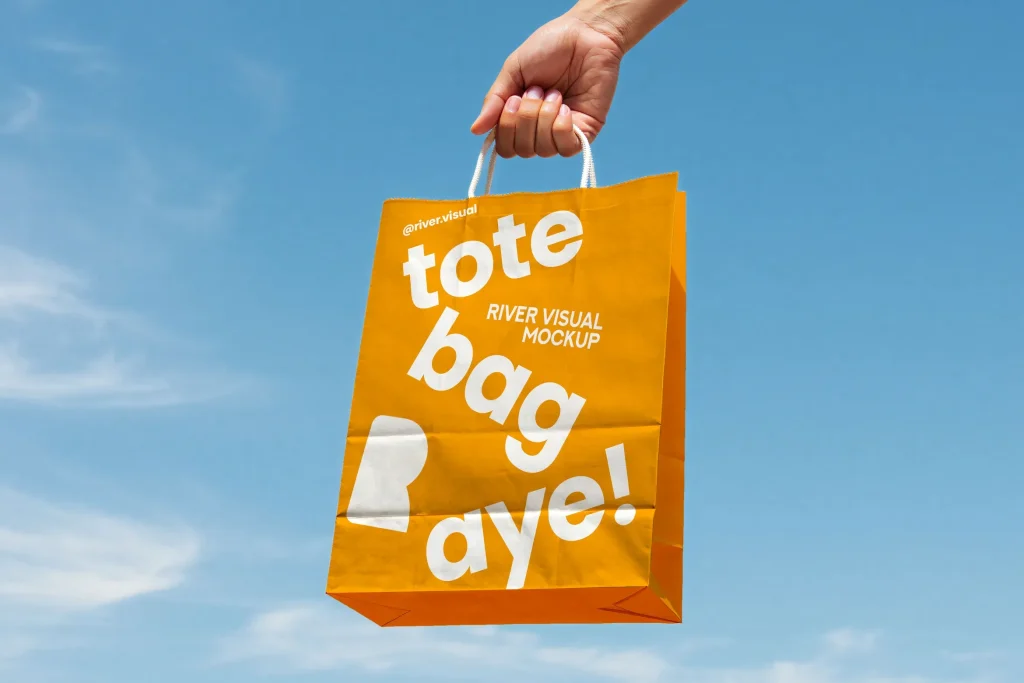 Free Paper Bag Sky Mockup