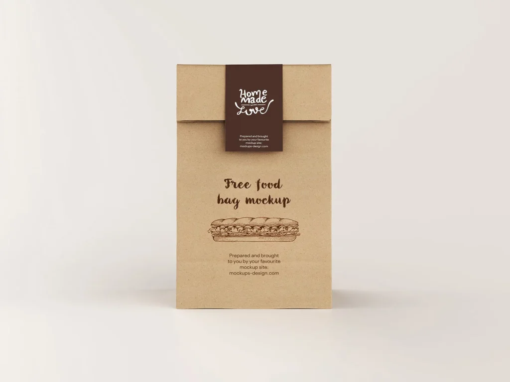 Free paper delivery bag mockup