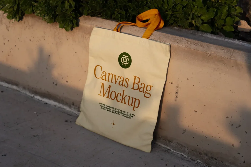 Free Tote Bag Based on Wall Mockup