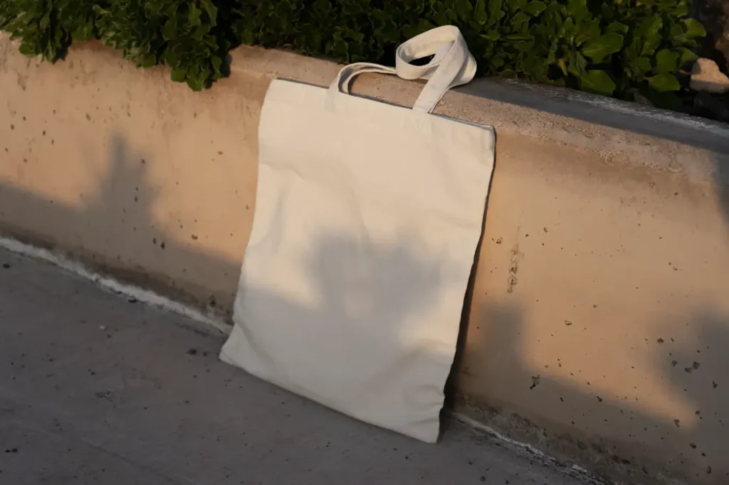 Free Tote Bag Based on Wall Mockup