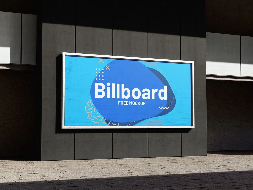 Billboard in the street environment mockup