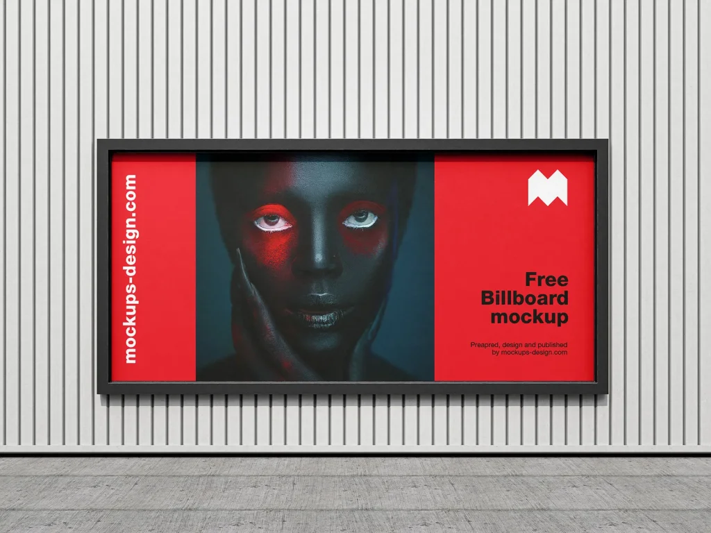 Billboard on a corrugated sheet mockup
