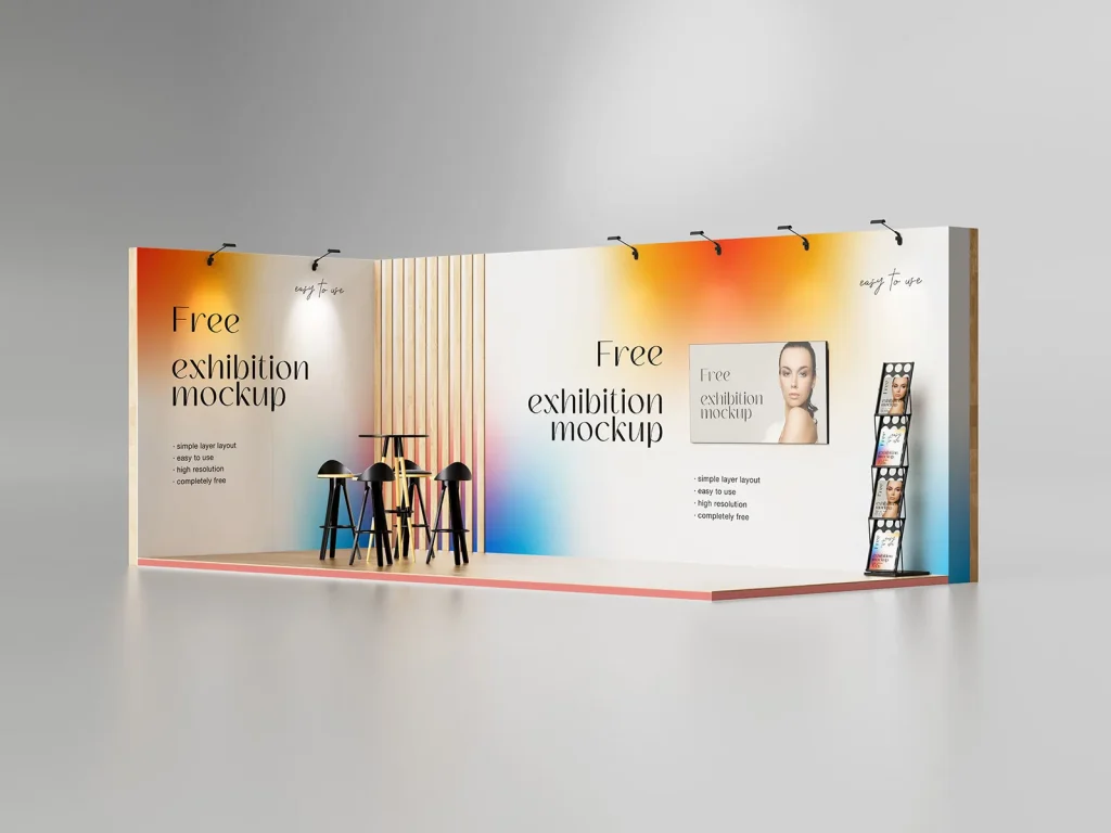 Free exhibition stand mockup