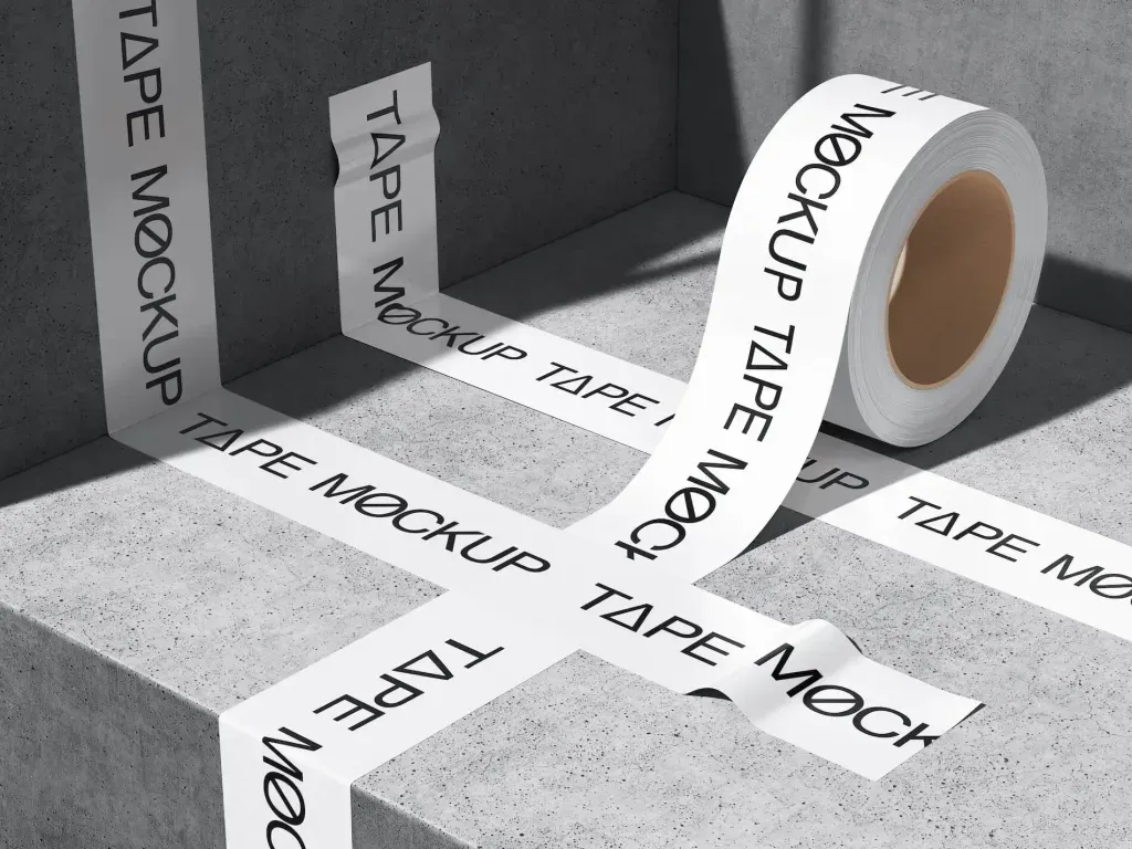 Free Brutalistic Duct Tape Mockup Free Brutalistic Duct Tape Mockup