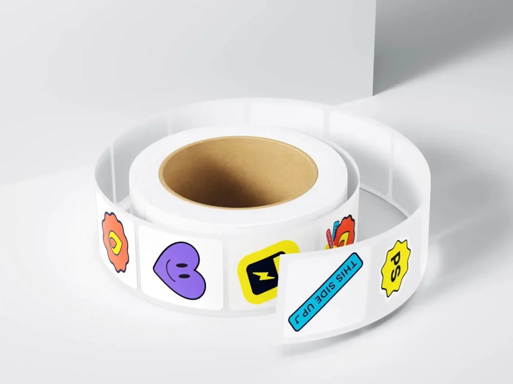 Sticker Tape Coiled Up in Spiral Free Mockup