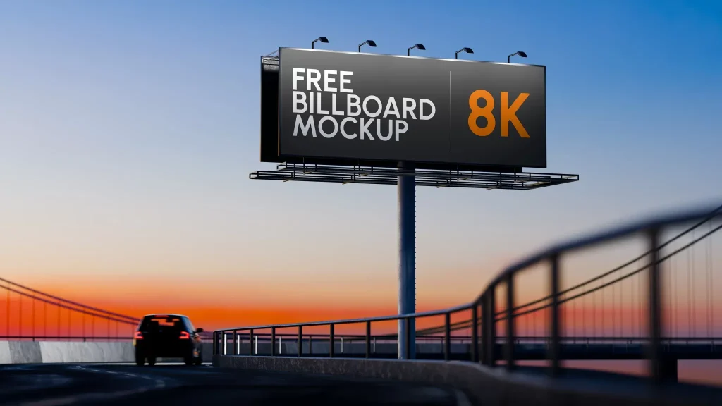 Billboard Mockup Highway Free 8K