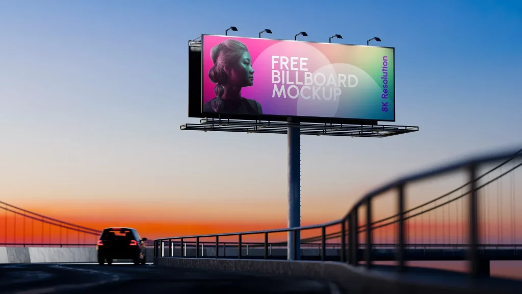 Billboard Mockup Highway Free 8K