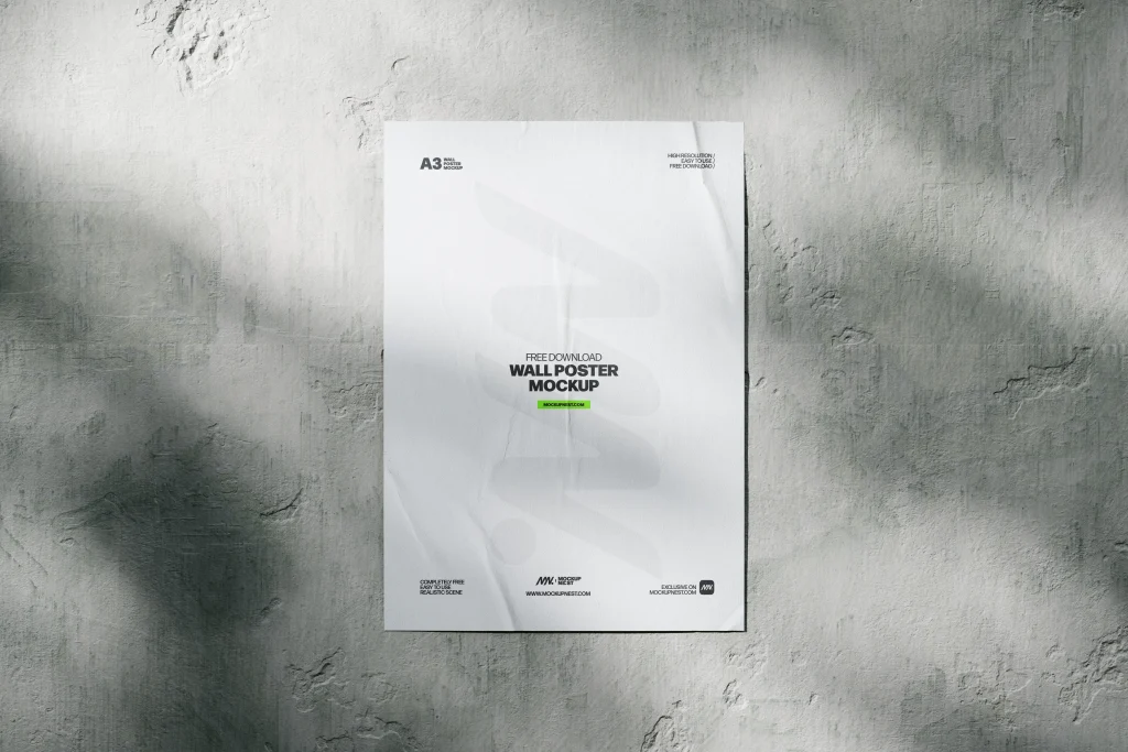Free Wall Poster Mockup Free Wall Poster Mockup