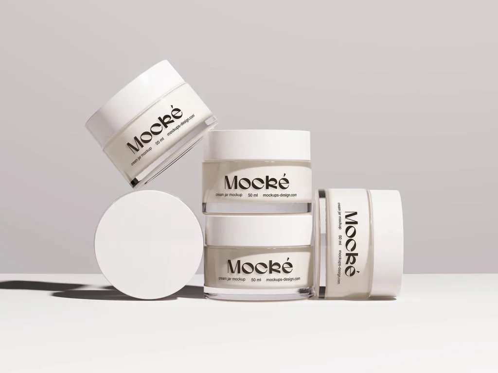 Cosmetic jar mockups set Cosmetic jar mockups set