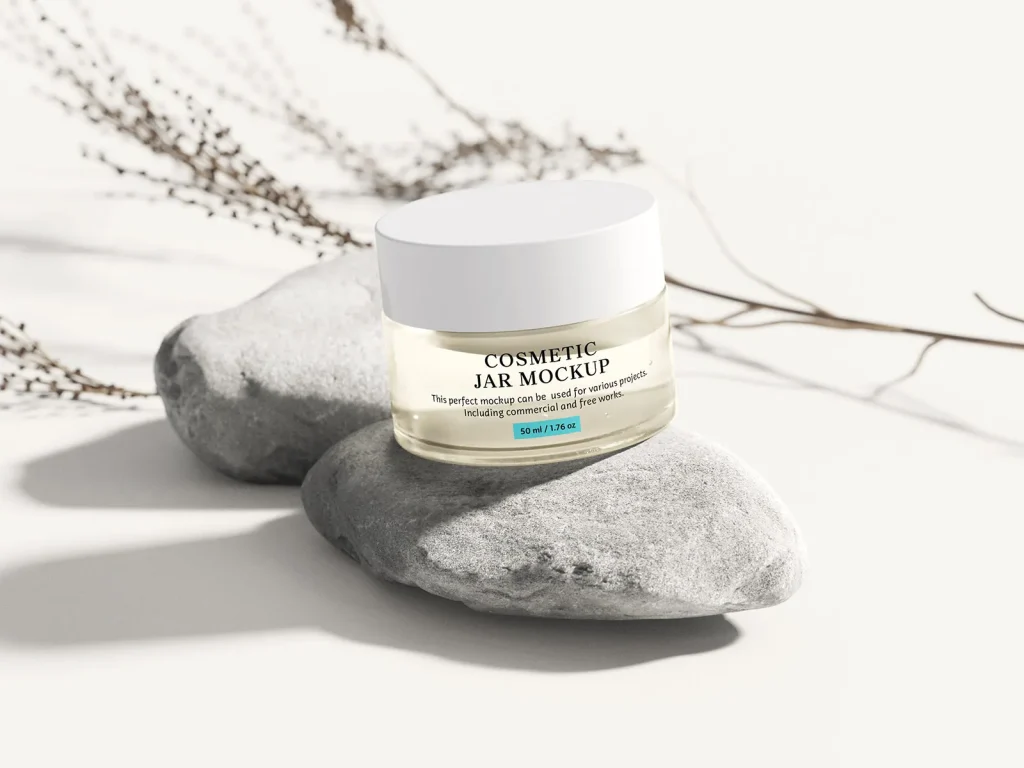 Free cosmetic jar mockup Free cosmetic jar mockup
