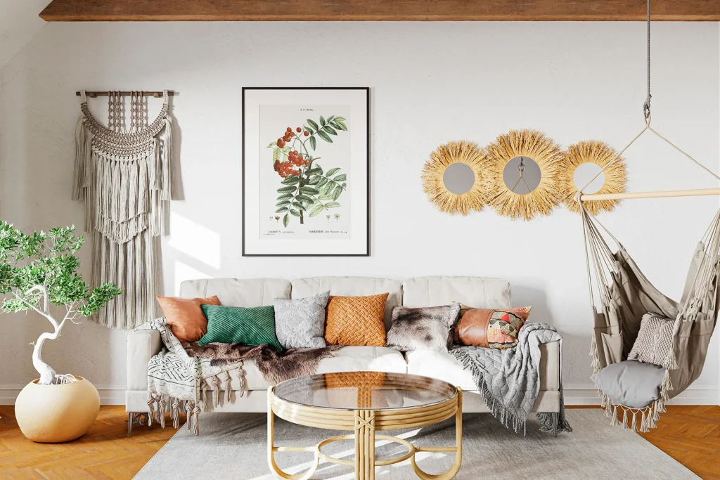 Poster in cozy room mockup