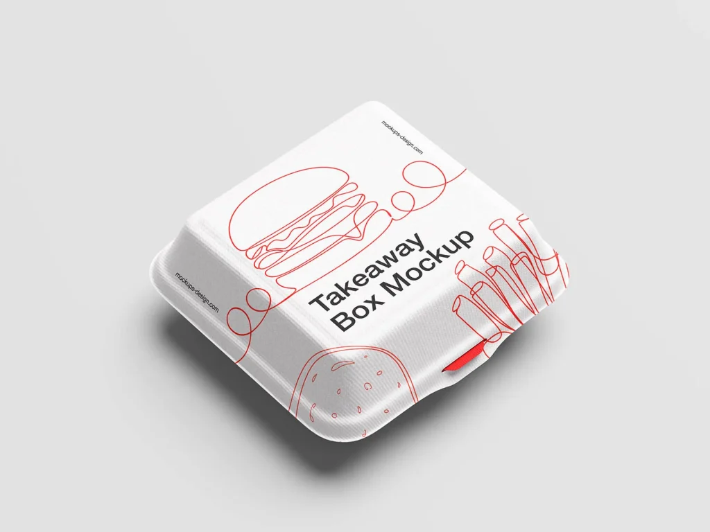 Realistic takeaway box mockup Realistic takeaway box mockup