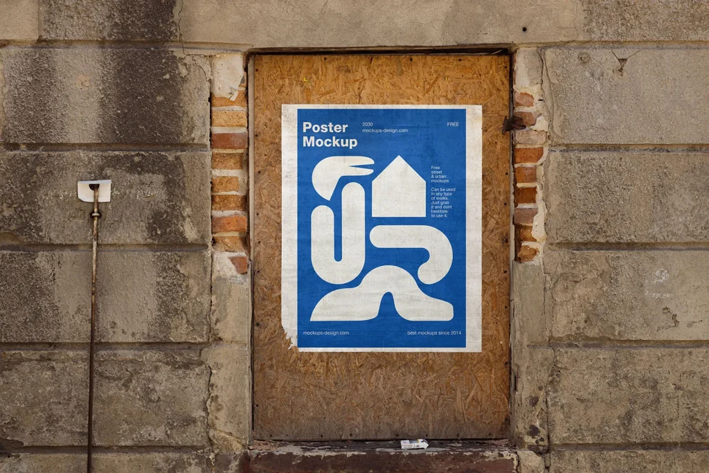 Rustic urban poster mockup Rustic urban poster mockup