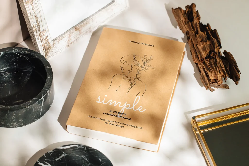 Kraft paper notebook mockup Kraft paper notebook mockup