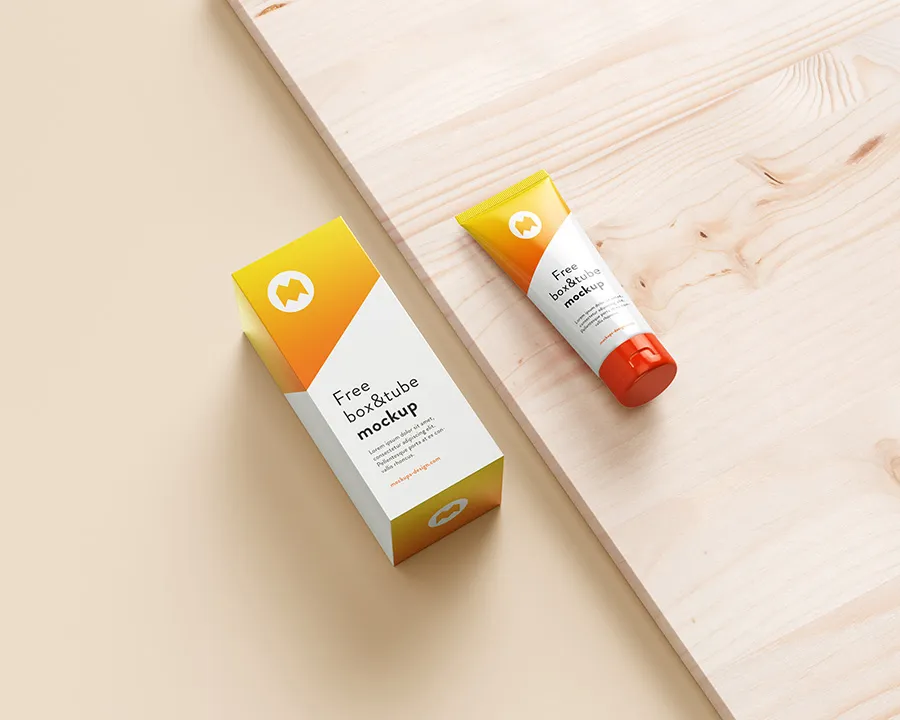 Free tube & box mockup Free tube & box mockup