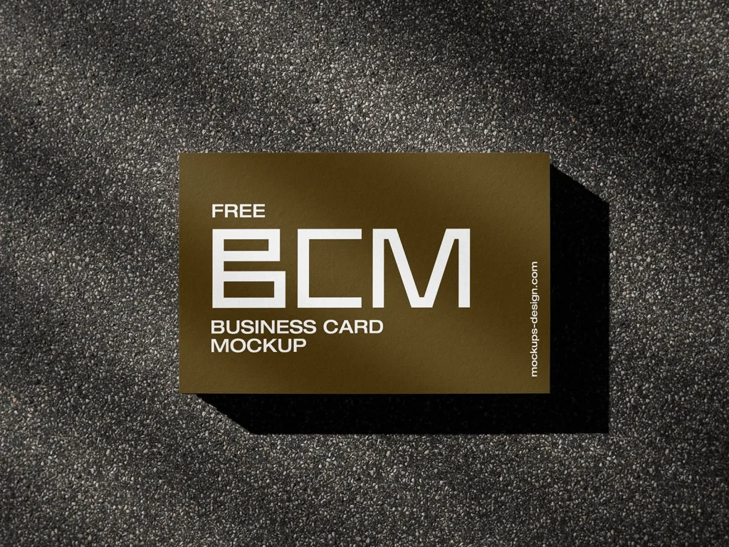 Outdoor shadow business card mockup