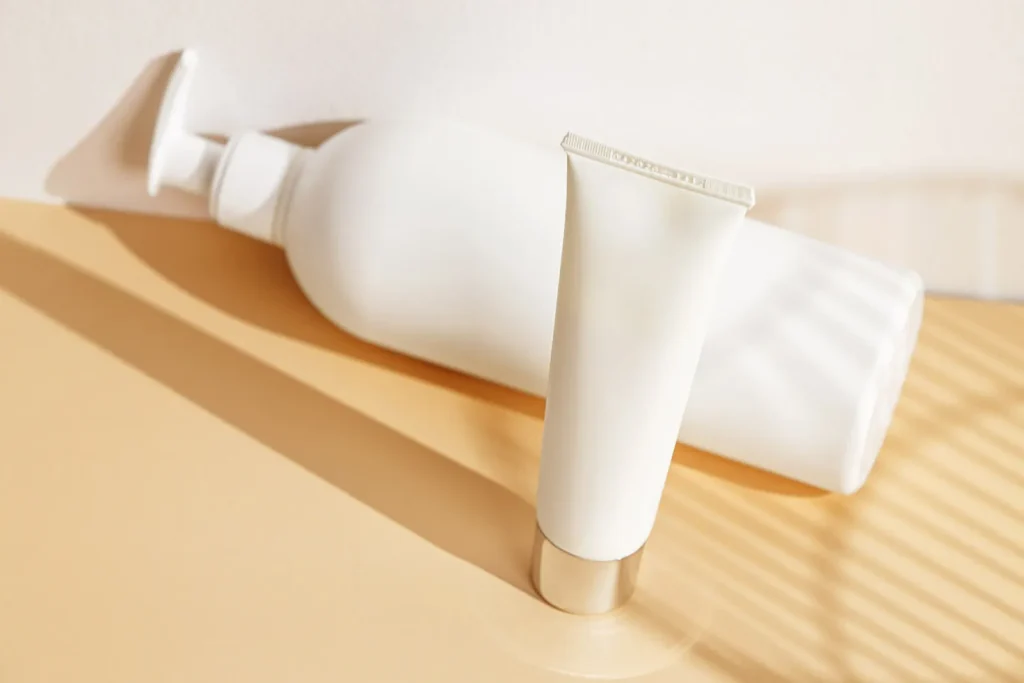 Free Cosmetic bottle and tube mockup