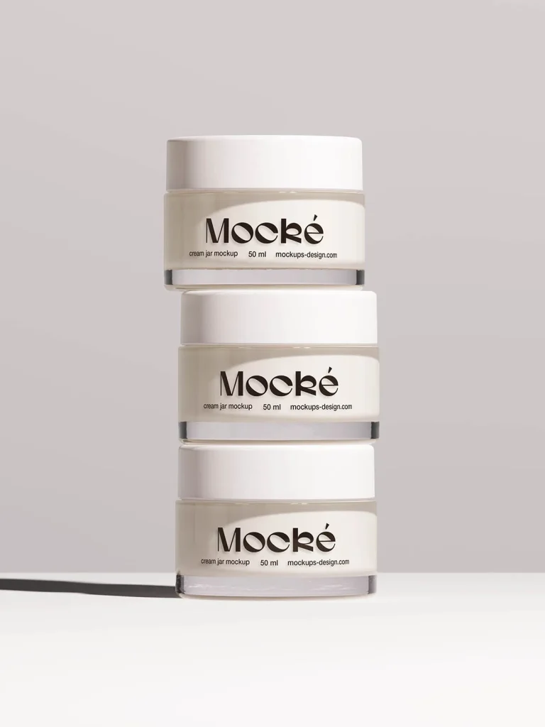 Cosmetic jar mockups set Cosmetic jar mockups set