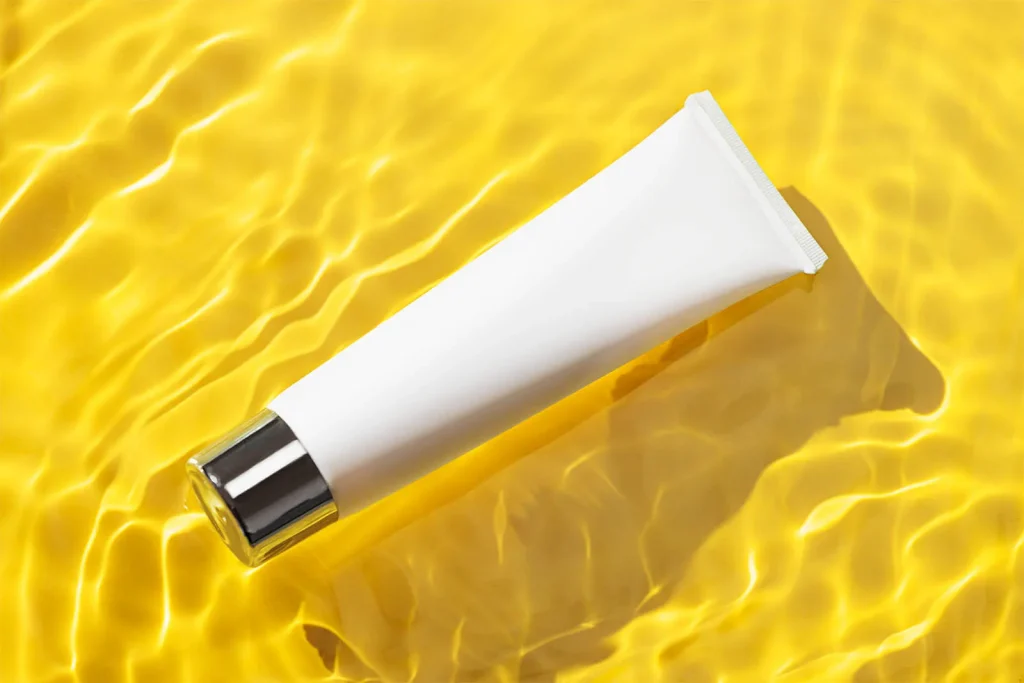 Cosmetic tube in water mockup Cosmetic tube in water mockup