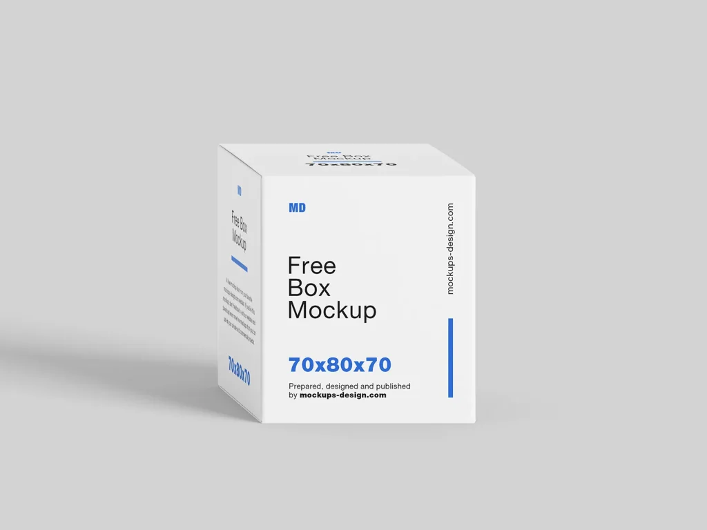 Free box mockup / 70x80x70 mm Free box mockup / 70x80x70 mm