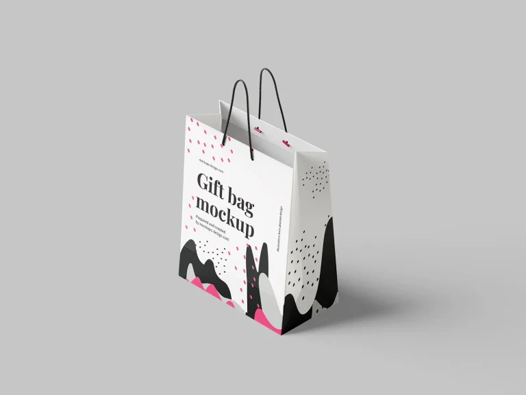 Paper gift bag mockup