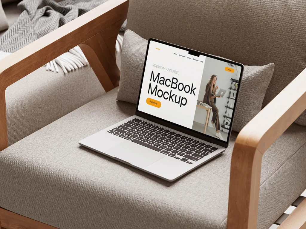 Cozy MacBook mockup