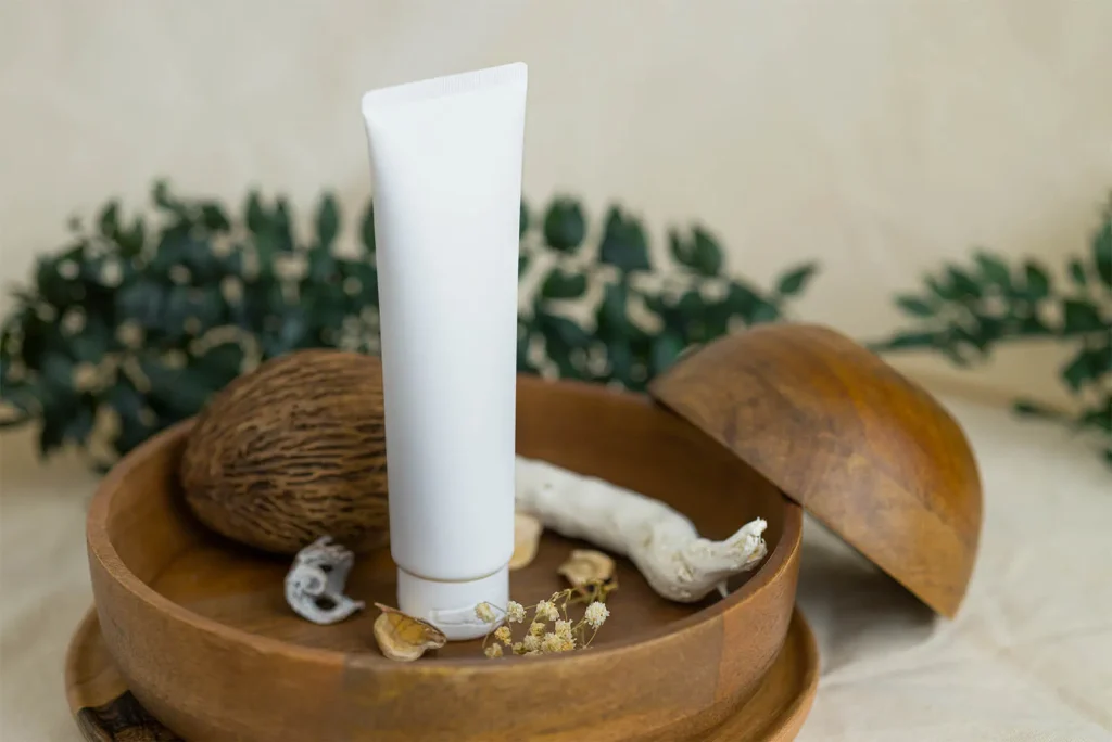 Natural cosmetic tube mockup