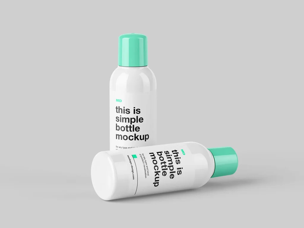 Plastic bottle with round screwcap mockup Plastic bottle with round screwcap mockup