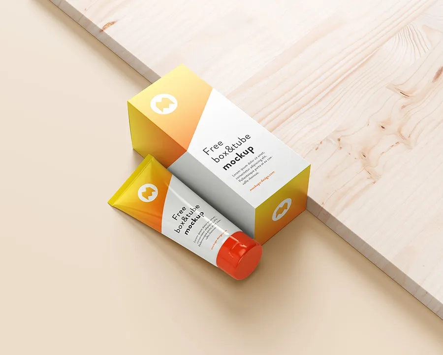 Free tube & box mockup Free tube & box mockup